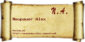 Neupauer Alex névjegykártya